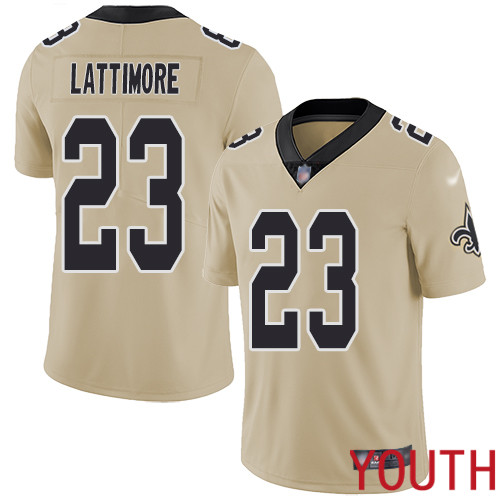 New Orleans Saints Limited Gold Youth Marshon Lattimore Jersey NFL Football #23 Inverted Legend Jersey->women nfl jersey->Women Jersey